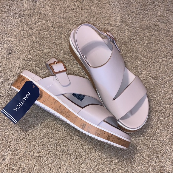 Nautica Shoes - NWT Nautica Women's Taupe Maricruz Nude Strappy Buckle Sandals Size 6